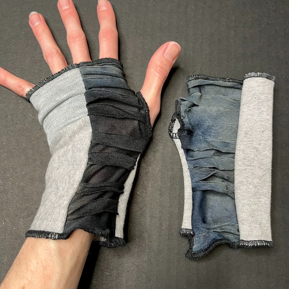 Mummy Fingerless Gloves Halloween Costume Cosplay Arm Covers Wrist Wraps Zombie